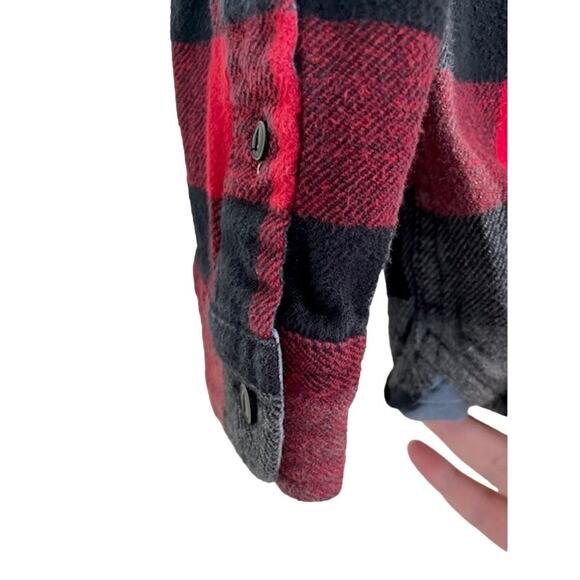 Madewell x Penfield Classic Slim Flannel warm cozy layers red black gray plaid - Picture 8 of 12